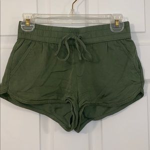 Olive Green Drawstring Shorts